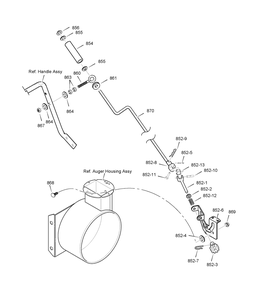 Chute Rod Diagram and Parts List for 6240810X110 (18-2827-88  SN 624)(2007) Briggs and Stratton Snow Blower